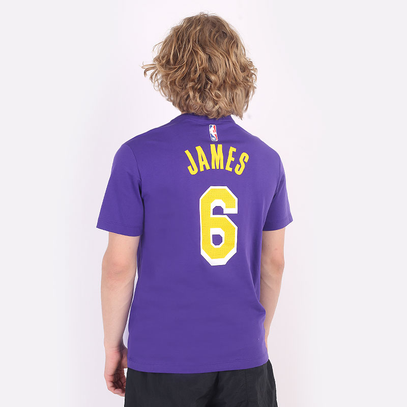 мужская фиолетовая футболка Jordan NBA Lakers Tee CV9987-557 - цена, описание, фото 4